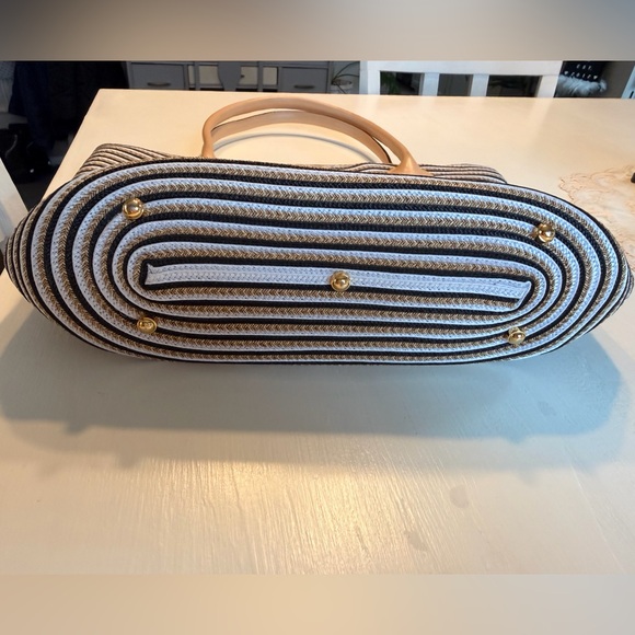 Eric Javits New York Woven Stripe Tote Shoulder Bag - Picture 5 of 8